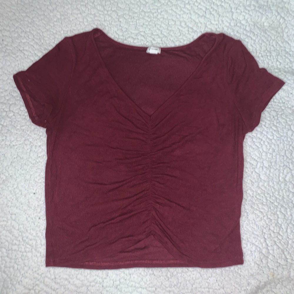 Garage Maroon Cinched Top M